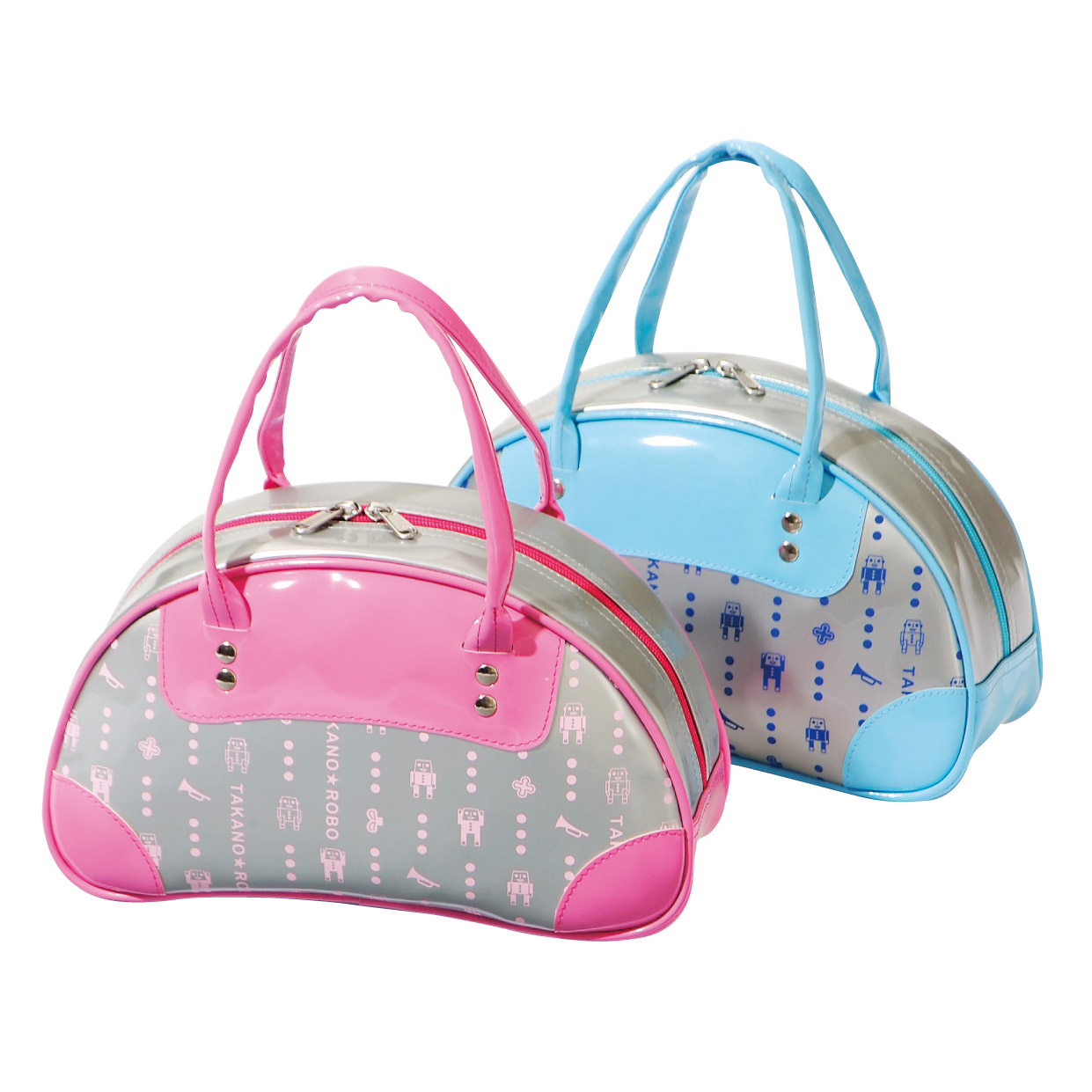 エナメルボストンバッグ